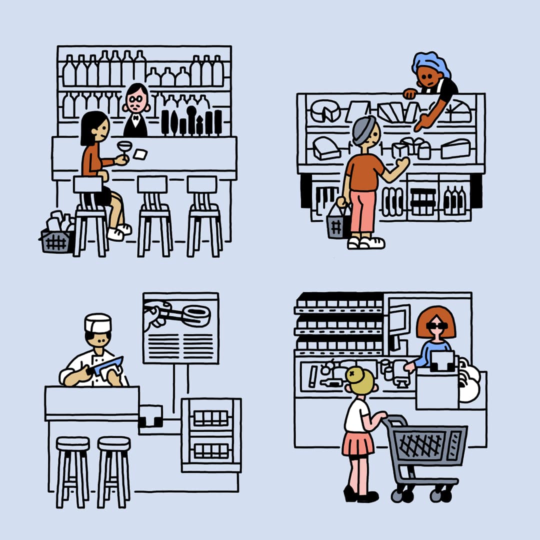 scenes from a grocery store